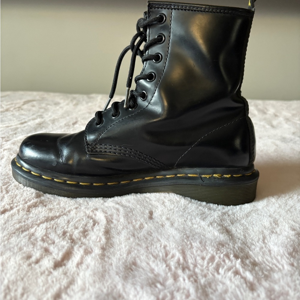 Dr Martens Black Smooth Lace Up Boots Size 7 - Picture 13 of 16